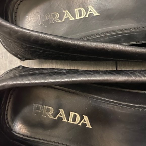 Prada Men's Black Textured Leather Driving Loafers Size 11.5 - Picture 3 of 14